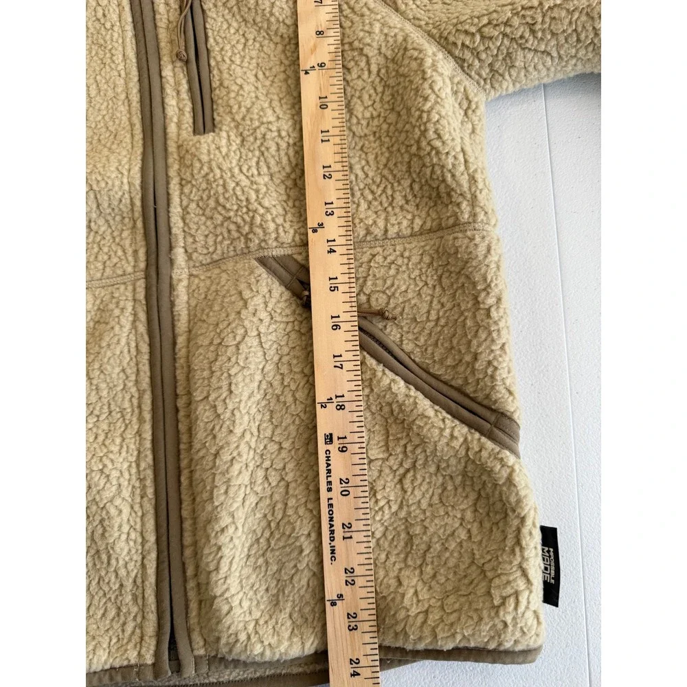 J Crew Nordic All Weather Designs Fleece Hoodie Jacket‎ Tan Size Small